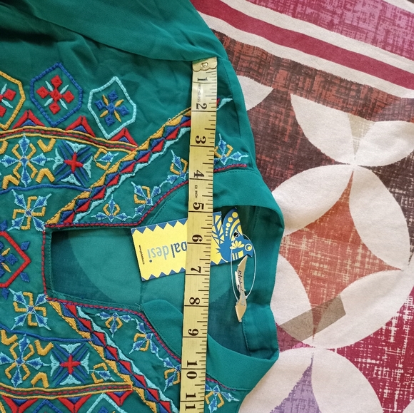 with tags Global Desi Teal Kurta - Picture 11 of 12